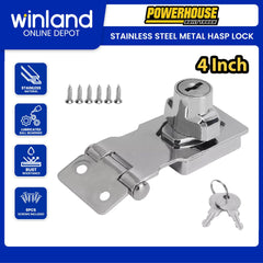 Powerhouse by Winland PH-HASP LOCK 2.5Inch-4Inch Stainless Steel Metal Hasp Lock