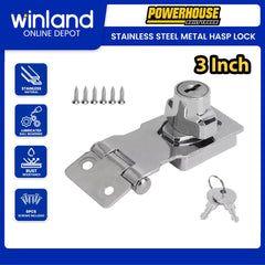 Powerhouse by Winland PH-HASP LOCK 2.5Inch-4Inch Stainless Steel Metal Hasp Lock