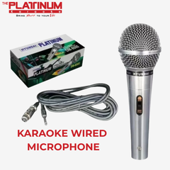 Platinum DM-8000 Original Professional Microphone (Silver) | Dynamic Hyper-Cardioid Mic with 10m Cable for Karaoke & Stage Use