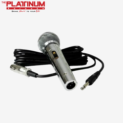 Platinum DM-8000 Original Professional Microphone (Silver) | Dynamic Hyper-Cardioid Mic with 10m Cable for Karaoke & Stage Use