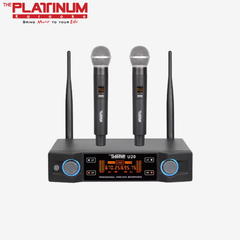 Platinum U20 2-Channel UHF Wireless Microphone System | Dual Handheld Mics with Clear Sound, Long Battery Life & 20m Range