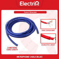 Electriq l ALPA Pure Copper Low Noise XLR / Microphone Cable Wire Double PVC Jacket 6.8mm Stereo