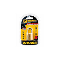 Powerhouse Solid Brass Padlock H.D. PH140 Long l Short Shackle (PH-DH)