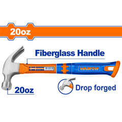 Wadfow by Winland Drop-Forged Carbon Steel Hammerhead Claw Hammer With Fiberglass Handle WAD-HT