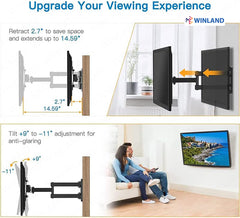 PILUM by Winland 14"-55" LED/LCD Tilt Swivel TV Monitor Bracket Wall Mount PL-STB005