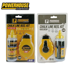 Powerhouse by Winland Chalk Line Reel Kit Blue 113g/4oz Pitik With Level Bar 30meters PH-CLRKB-30M
