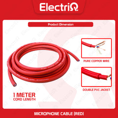 Electriq l ALPA Pure Copper Low Noise XLR / Microphone Cable Wire Double PVC Jacket 6.8mm Stereo