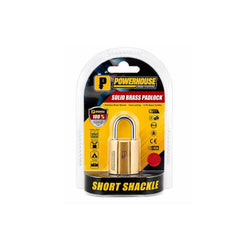 Powerhouse Solid Brass Padlock H.D. PH140 Long l Short Shackle (PH-DH)