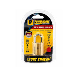 Powerhouse Solid Brass Padlock H.D. PH140 Long l Short Shackle (PH-DH)