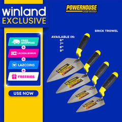 Powerhouse by Winland Pro Series Bricklaying Cement Trowel with TPR Handle 6inch | -9inches
