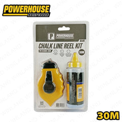 Powerhouse by Winland Chalk Line Reel Kit Blue 113g/4oz Pitik With Level Bar 30meters PH-CLRKB-30M