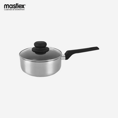 Masflex Non Stick Satin Sauce Pan Induction Saucepan with Glass Lid 18cm BB-18SP