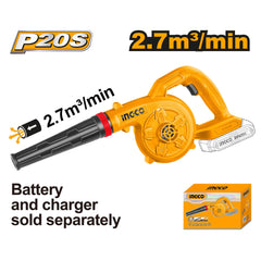 Ingco Lithium-Ion Cordless Blower 20V No-load speed: 18000rpm ING-CT