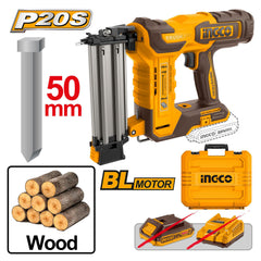 Ingco Ingco P20S 20V Lithium-Ion Brushless Motor Cordless Brad Nailer Kit