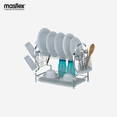 Masflex 2-Layer Dish Drainer Organizer Tray with Electro Coated Technology CH-1316