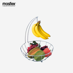 Masflex Kitchenware Fruit Basket w/ Banana Holder Made of Chrome Plated Material CH-3056