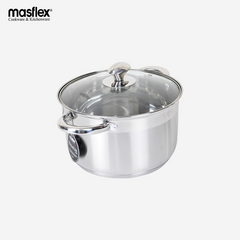 Masflex 20cm Stainless Steel Induction Casserole with Glass Lid CI-20DO