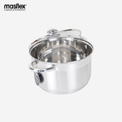 Masflex 24cm Stainless Steel Induction Casserole with Glass Lid CI-24DO