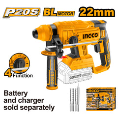 Ingco P20S 20V Cordless Brushless Rotary Hammer Drill CRHLI2201