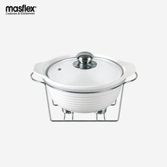 Masflex 2.5L Ceramic Round Casserole Food Warmer w/ Candle Stand Microwave Safe CX-66