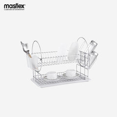 Masflex Circle 2 Layer Dish Drainer Organizer Rack Chrome Plated D-AE-1057C