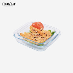 Masflex 2 Piece Square Borosilicate Glass Bakeware with Handle FE-0811