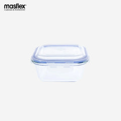 Masflex 1200ml Square Borosilicate Glass Food Container 100% Hygienic & Food Safe FE-1200