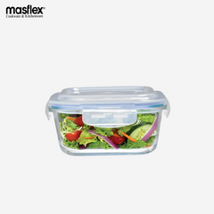 Masflex 320ml Square Borosilicate Glass Food Container 100% Hygienic and Food Safe FE-320