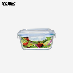 Masflex 520 ml Square Borosilicate Glass Food Container 100% Hygienic & Food Safe FE-520