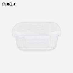Masflex 320ML/520ML/800ML Airtight Deluxe Square Glass Food Container