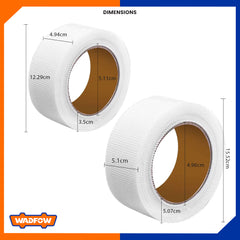 Wadfow 50mm x 45m-90m Fiberglass Self-Adhesive Mesh Tape WWGB1345 | WWGB1390 (WHT)