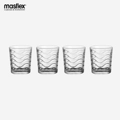 Masflex 4 piece of 414 ml Aztec Drinking Glass L 10 cm x W 8.7 cm x H 7.4 cm GB-14-4B
