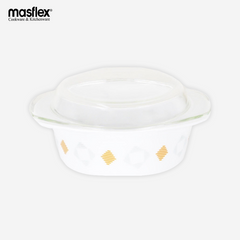 Masflex 800ML Printed Casserole with Glass Lid GB-OC800