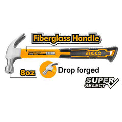 Ingco Claw Hammer 220g / 8oz Fiberglass Handle HCHS8008