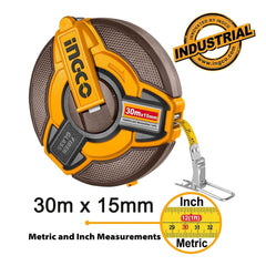 Ingco by Winland Fiberglass Measuring Tape with Length & Width: 20m x 15mm HFMT1820 ING-HT