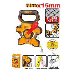 Ingco by Winland Fiberglass Measuring Tape with Length & Width: 20m x 15mm HFMT1820 ING-HT