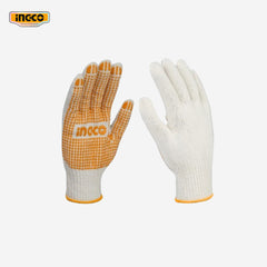 Ingco Knitted Cotton Gloves with PVC Dots HGVK05