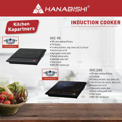 Hanabishi Soft Touch Induction Cooker 8 Cooking Function with FREE Pot
