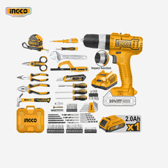 Ingco Lithium-Ion Impact Drill with 165 Pcs Tools Set Accessories and Case HKTHP11651
