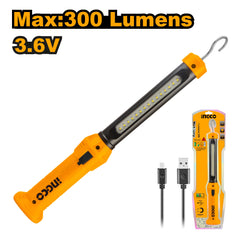 Ingco Work Lamp Li-Polymer Rechargeable Battery 300 Lumens 3.5Watts HWLI35261