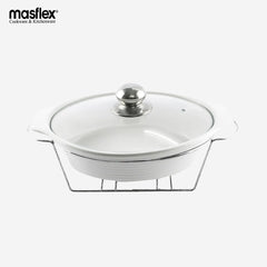 Masflex 13" Oval Casserole with Candle Stand Food Warmer CX-61