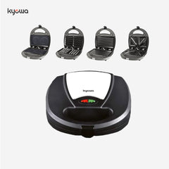 Kyowa 4-in-1 Multi-function Breakfast Presser Sandwich Burger Pancake Waffle Griller