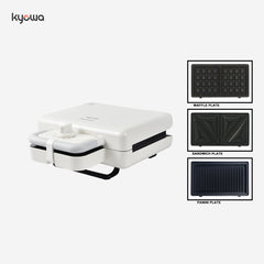 Kyowa 3-in-1 Multi-Function Breakfast Presser | Sandwich, Panini, Waffle Maker KW-2652