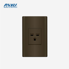 Royu Plano Series 1, 2, 3 Gang Switches Set, Outlets, Dark Wood & Dark Gray