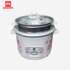 Mikata 1.8 Liter / 10 Cups Rice Cooker w/ Steamer Aluminum Pot Glass Cover MIK-MKRC-1802G