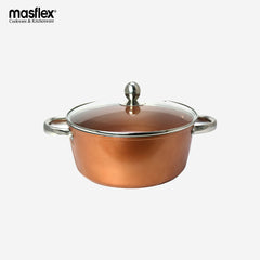 Masflex Forged Stone Copper Casserole 24cm w/ Glass Lid NK-24CSS