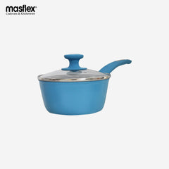 Masflex Spectrum Aluminum Saucepan Non Stick Induction Sauce Pan w/ Glass Lid 16cm