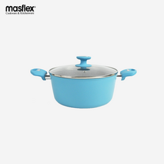 Masflex Spectrum Aluminum Non Stick Induction Casserole with Glass Lid 24cm NK-C25/BLU