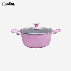 Masflex Spectrum Aluminum Non Stick Induction Casserole with Glass Lid 24cm NK-C25/PNK