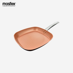 Masflex Copper Series 28 cm Non Stick Grill Griller Pan Induction Ready NK-FGP